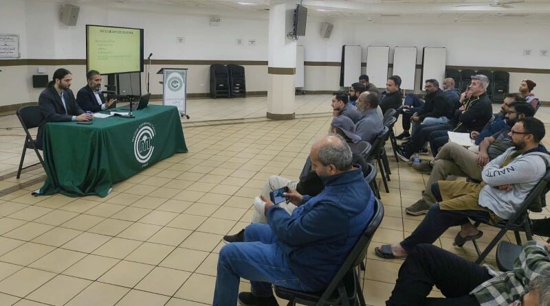 Fathers from the MCC Academy Dads Group listening to the Islamic estate planning talk at the Muslim Education Center