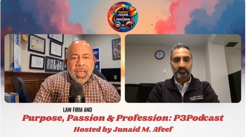 Purpose, Passion &amp; Profession P3 Podcast episode graphic showing host Junaid Afeef and guest Furqan Mohammed